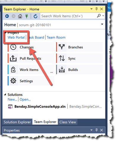 Click the Web Portal button