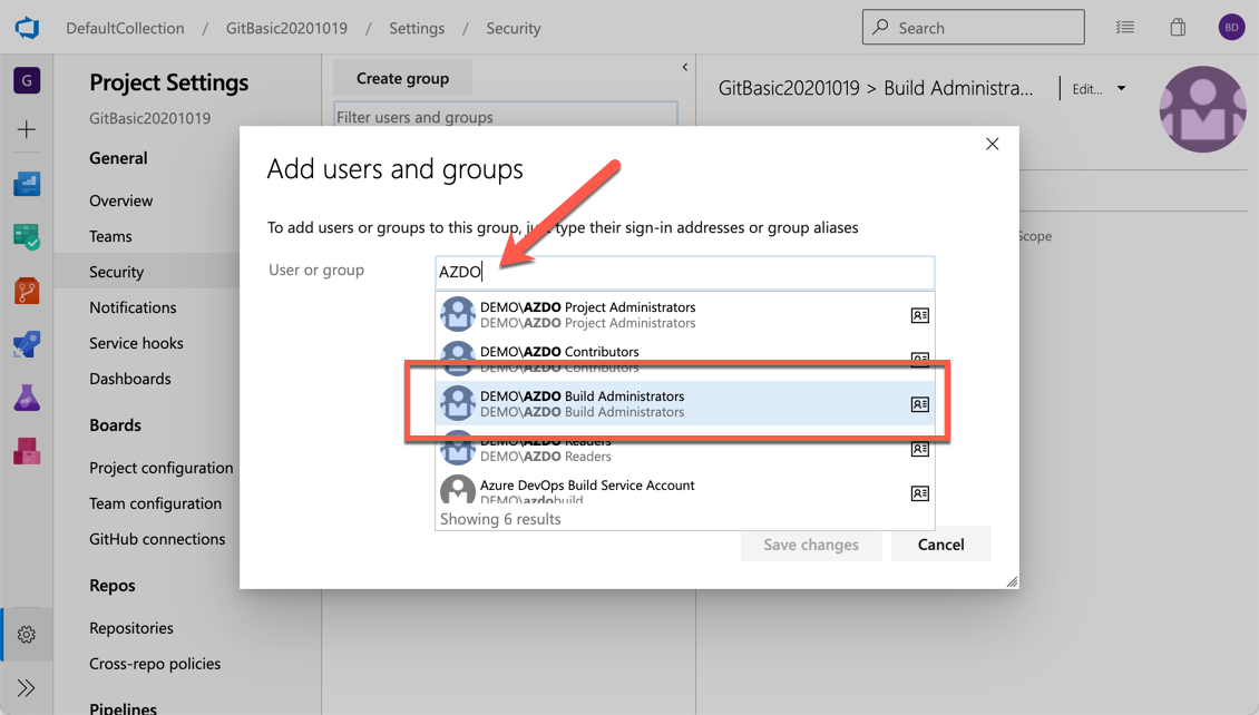 The Add Users and Groups dialog