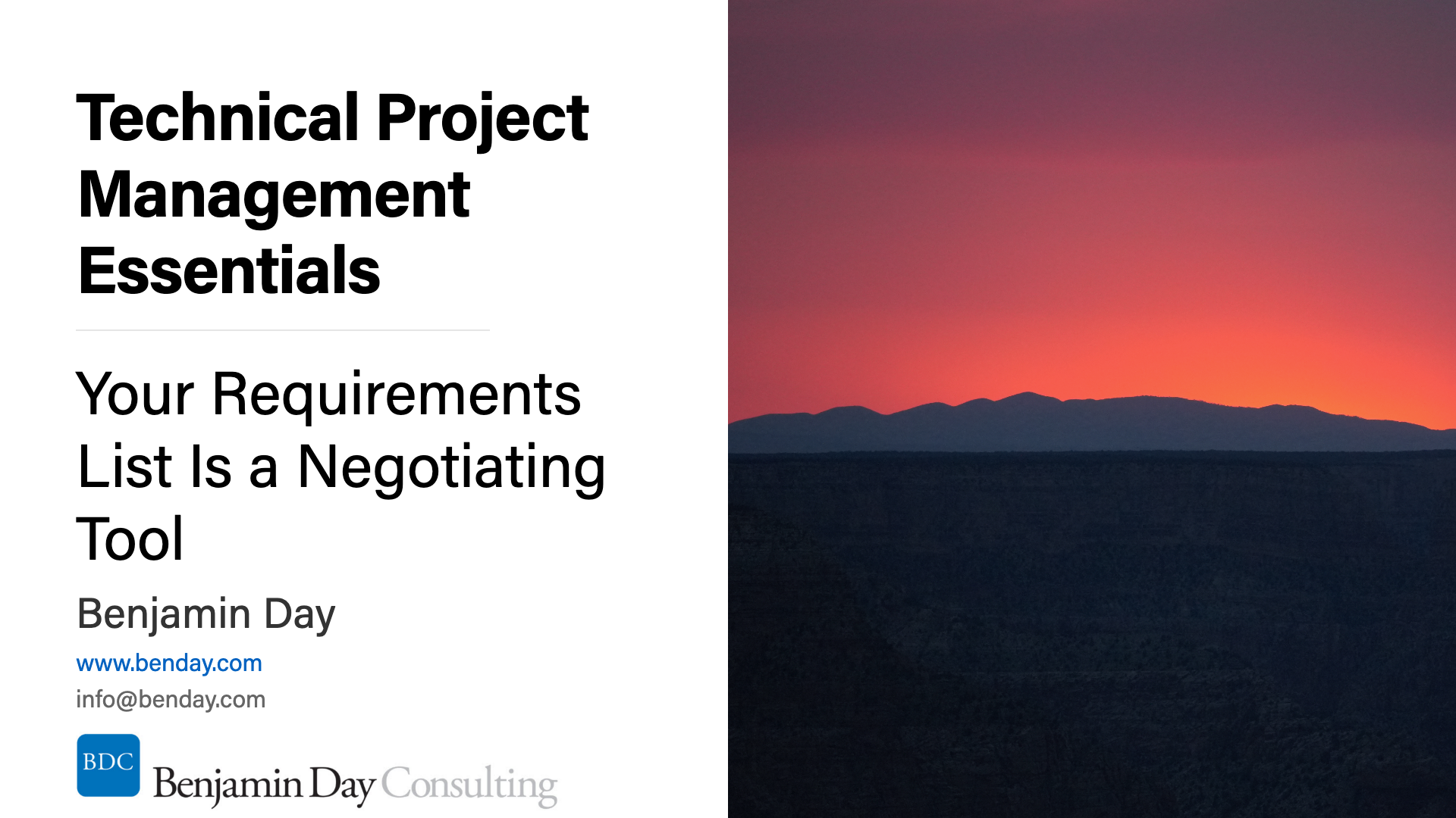Technical Project Management #2: Your Requirements List Is a Negotiating Tool