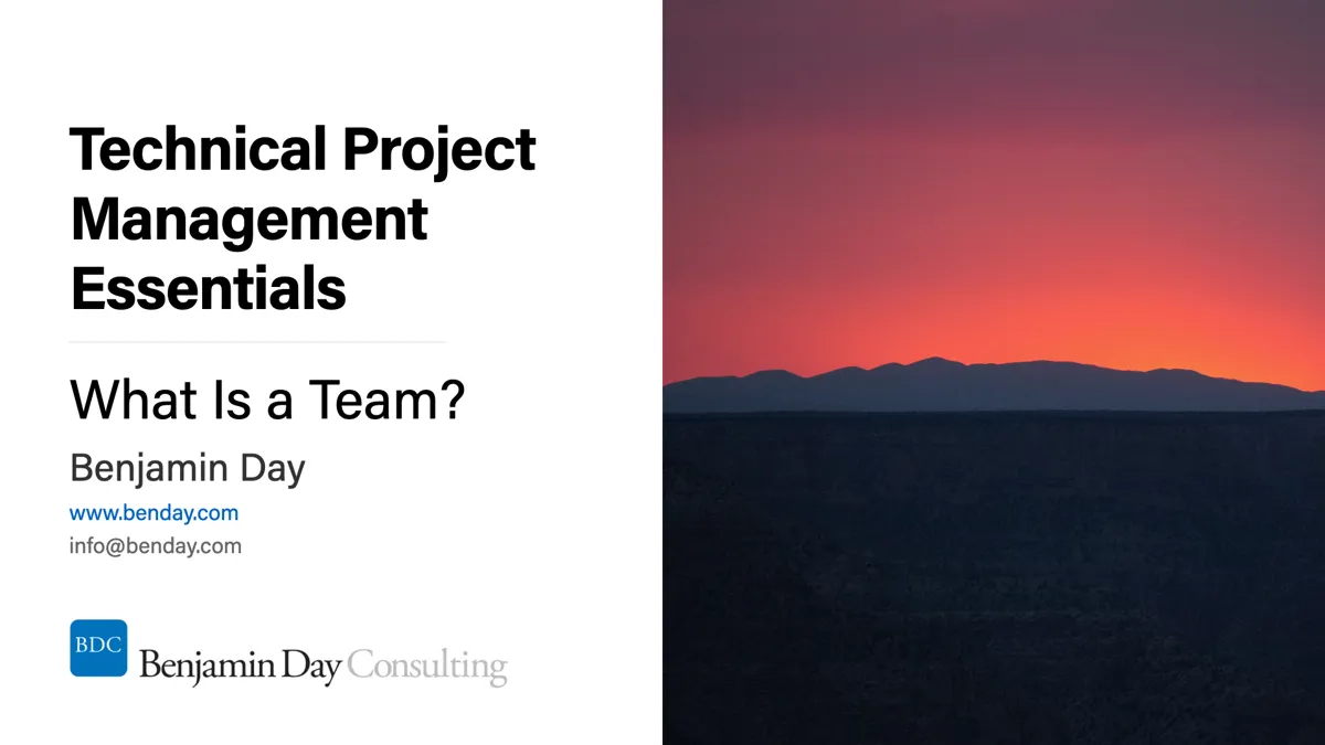 Technical Project Management #8: What Is a Team?