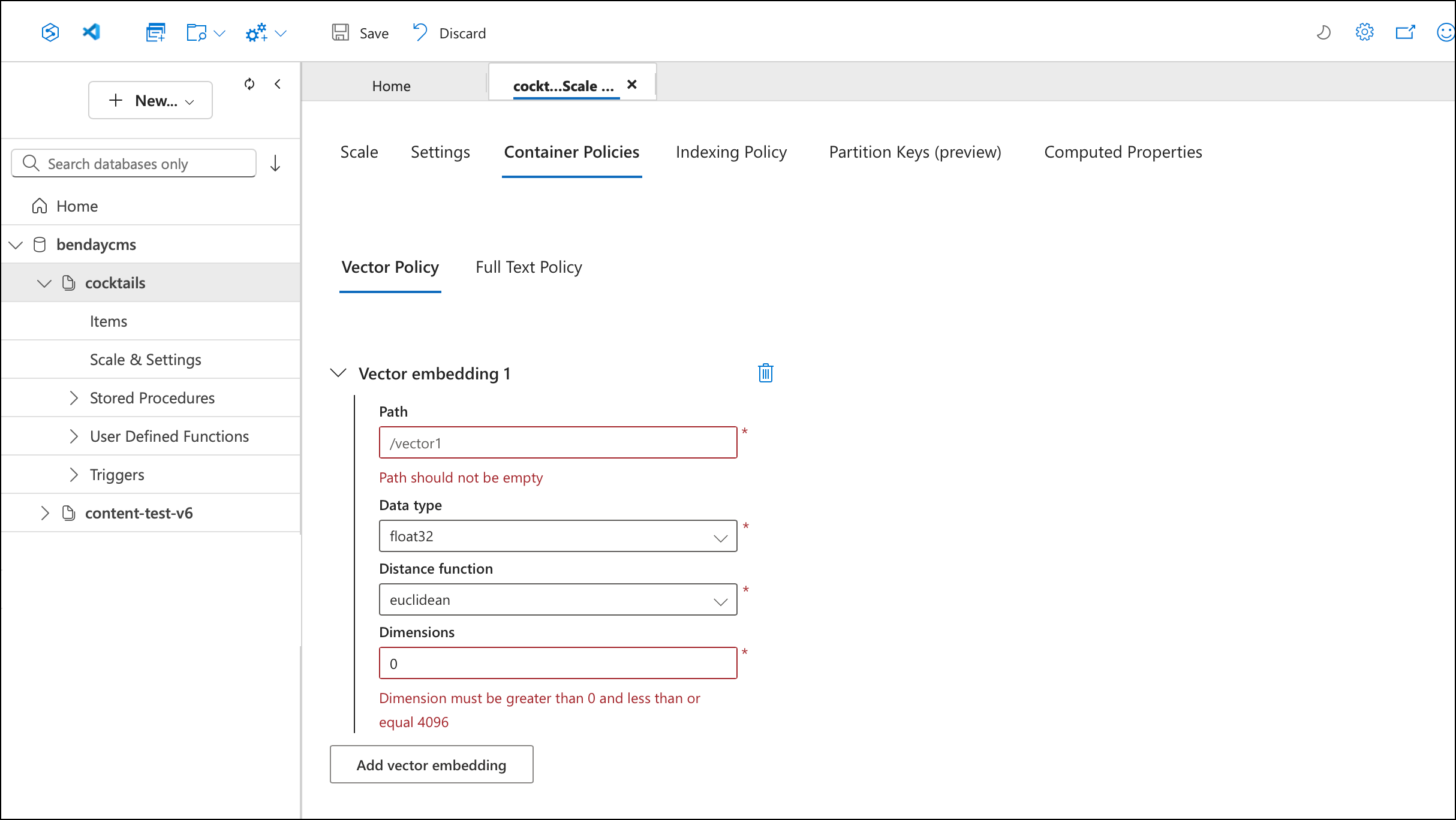 Step 3: The Empty Vector Embedding Form